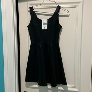 NWT faux leather fit and flare dress